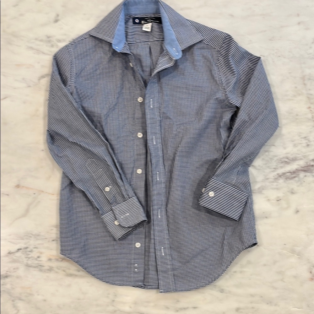 Ben Sherman Classic Navy and White Checkered Button Down Shirt